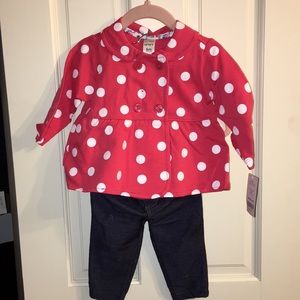 Carter’s 6m Red Peacoat & Jeans Set
